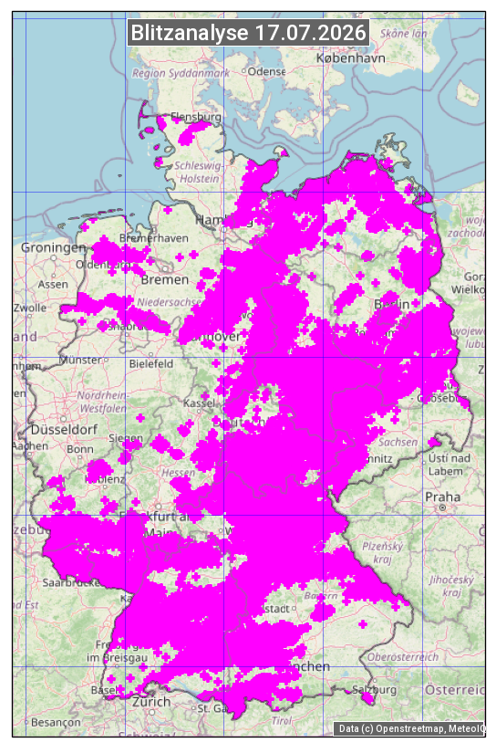 Karte mit Unwetteranalyse