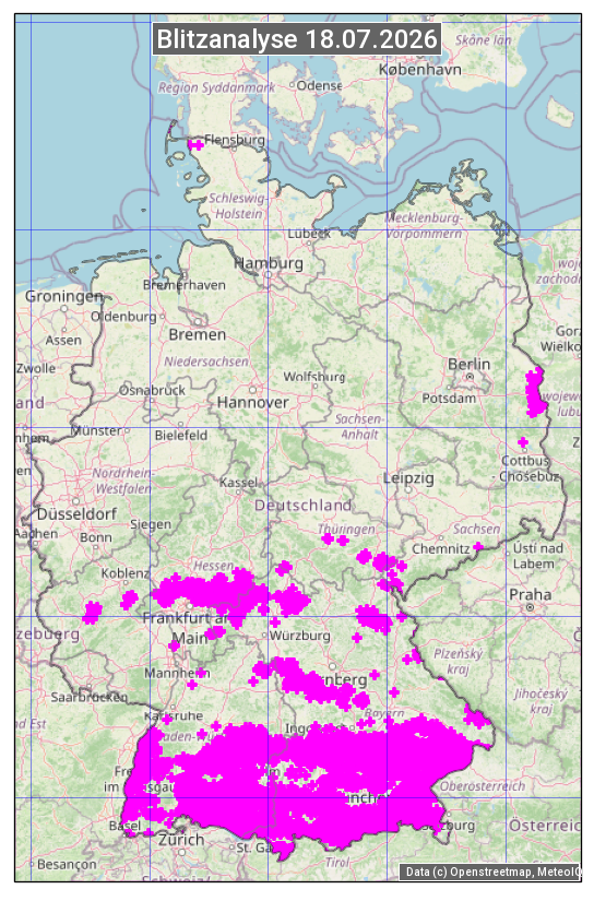 Karte mit Unwetteranalyse