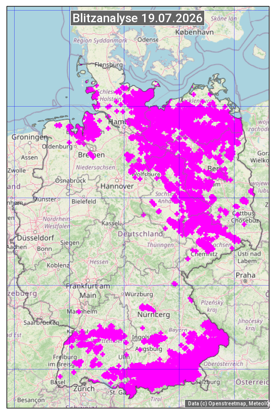 Karte mit Unwetteranalyse