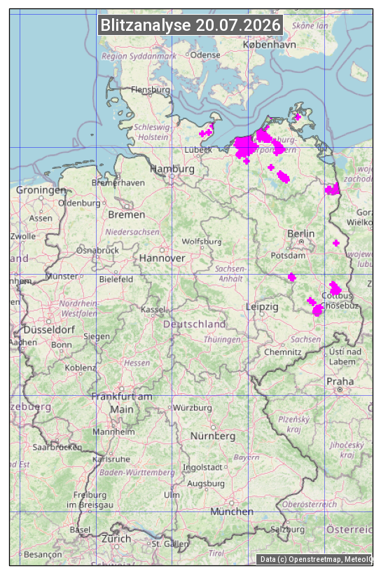 Karte mit Unwetteranalyse