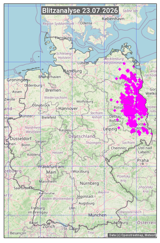 Karte mit Unwetteranalyse