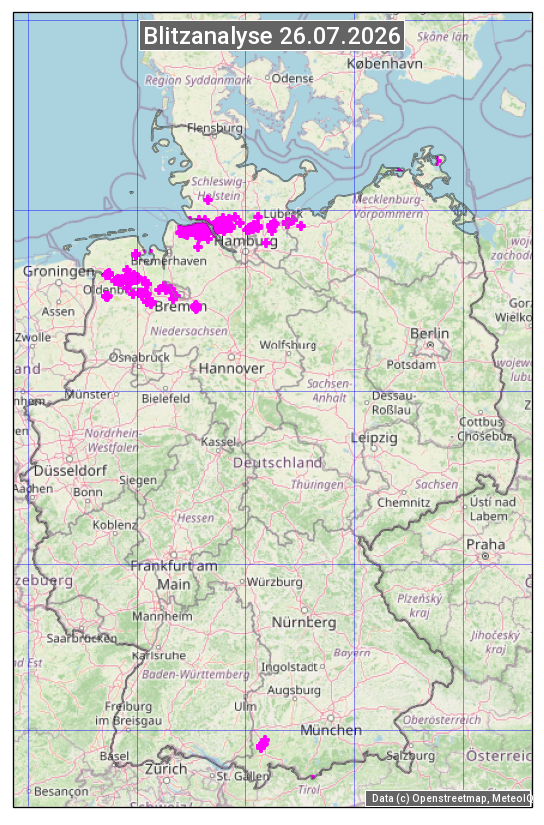 Karte mit Unwetteranalyse