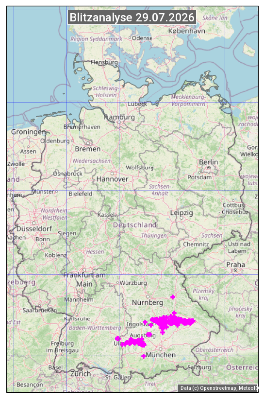 Karte mit Unwetteranalyse