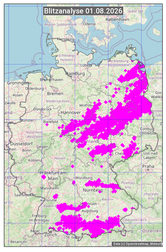 Karte mit Unwetteranalyse