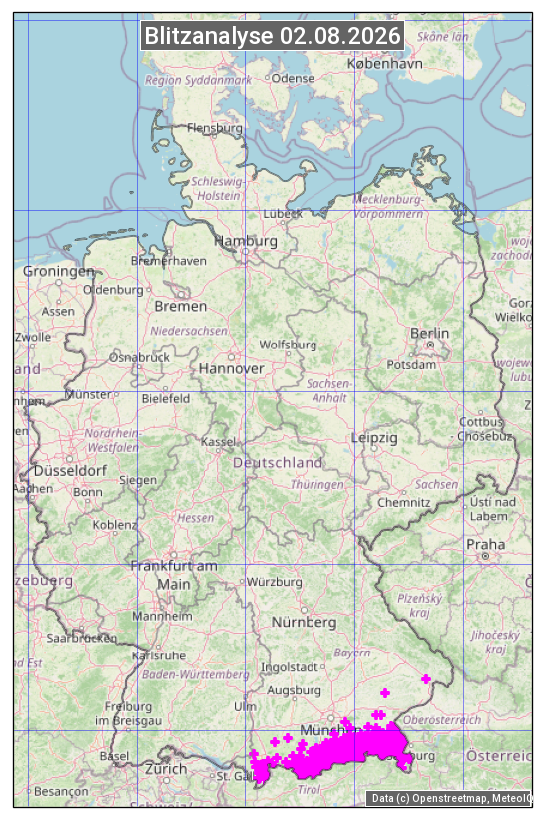 Karte mit Unwetteranalyse