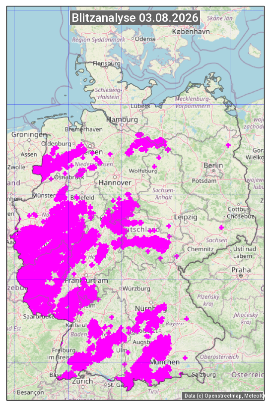 Karte mit Unwetteranalyse