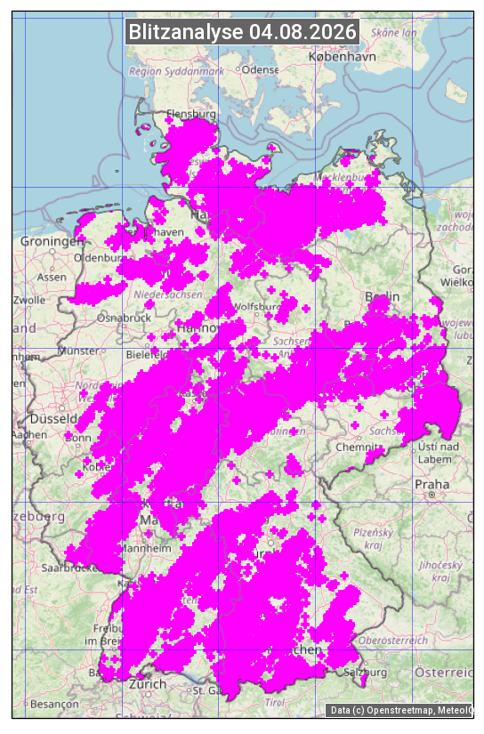 Karte mit Unwetteranalyse