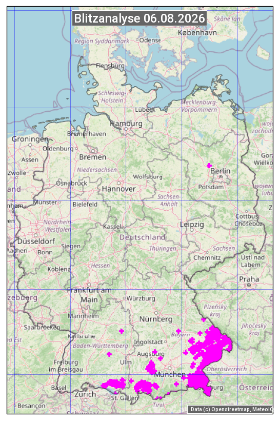 Karte mit Unwetteranalyse