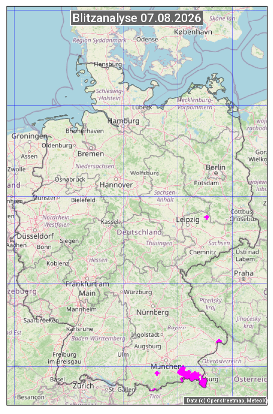 Karte mit Unwetteranalyse