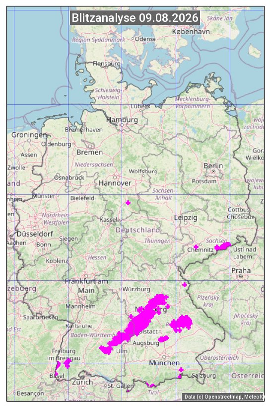 Karte mit Unwetteranalyse