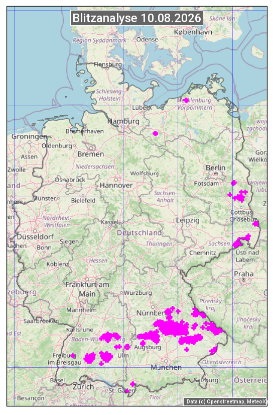 Karte mit Unwetteranalyse