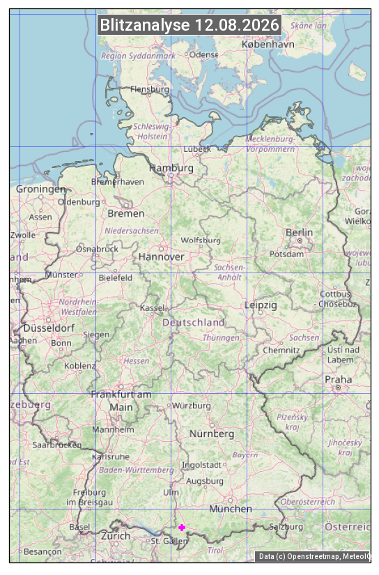 Karte mit Unwetteranalyse