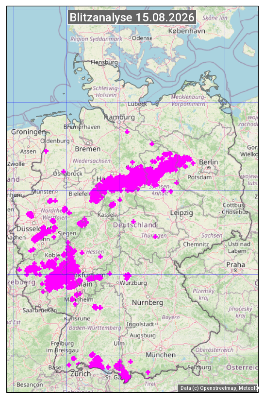 Karte mit Unwetteranalyse