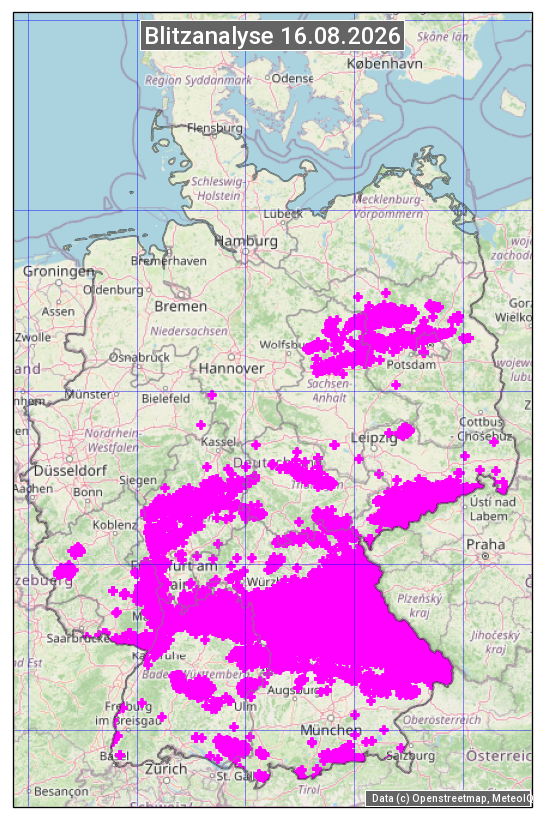 Karte mit Unwetteranalyse