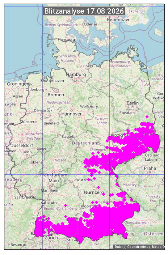 Karte mit Unwetteranalyse