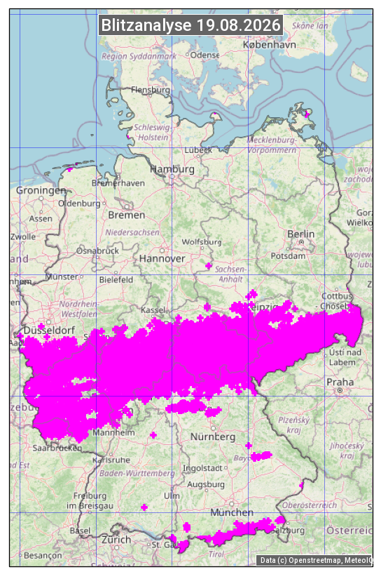 Karte mit Unwetteranalyse