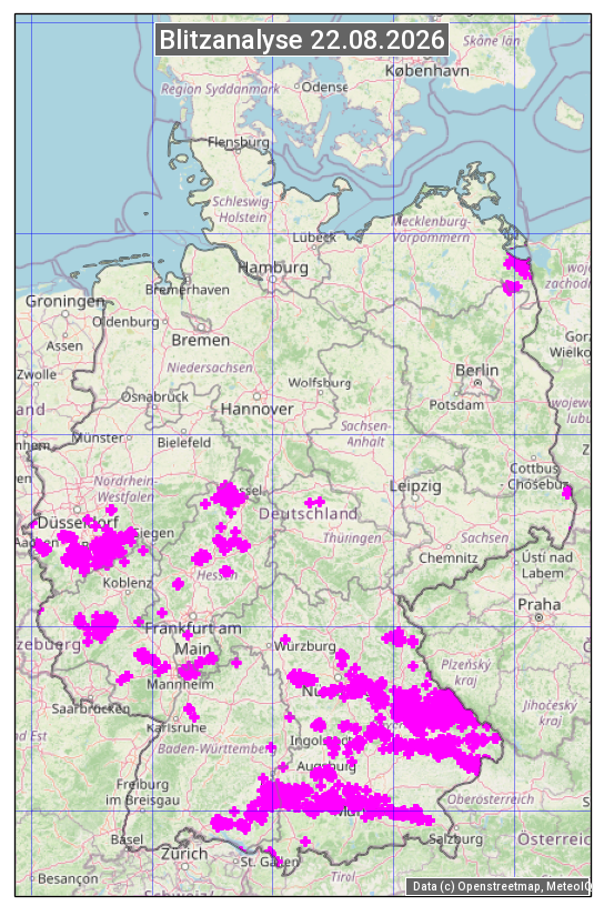 Karte mit Unwetteranalyse