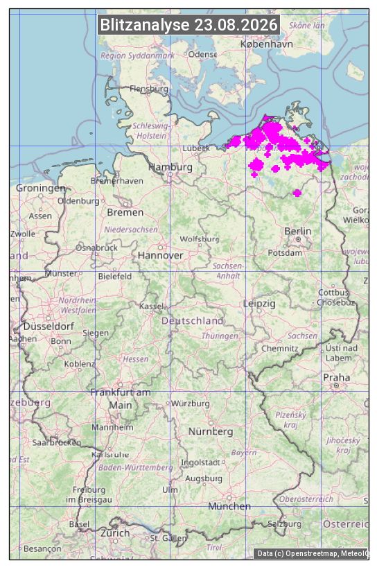 Karte mit Unwetteranalyse