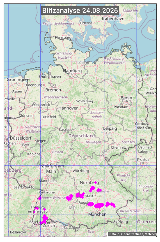 Karte mit Unwetteranalyse