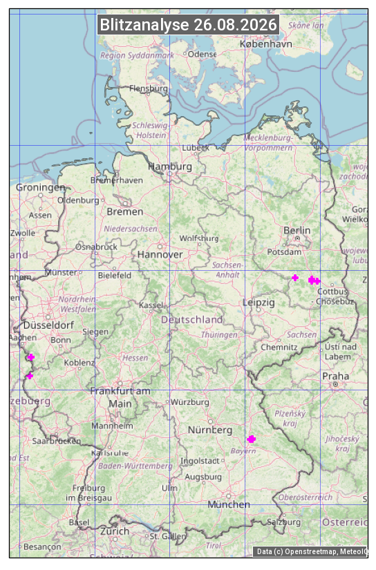 Karte mit Unwetteranalyse