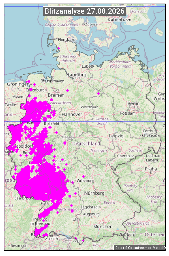 Karte mit Unwetteranalyse