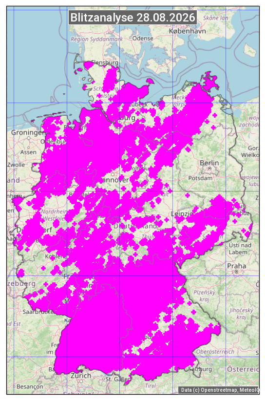 Karte mit Unwetteranalyse