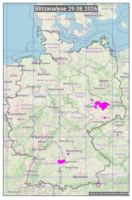 Karte mit Unwetteranalyse