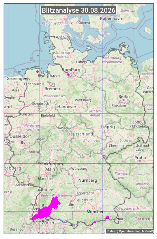 Karte mit Unwetteranalyse