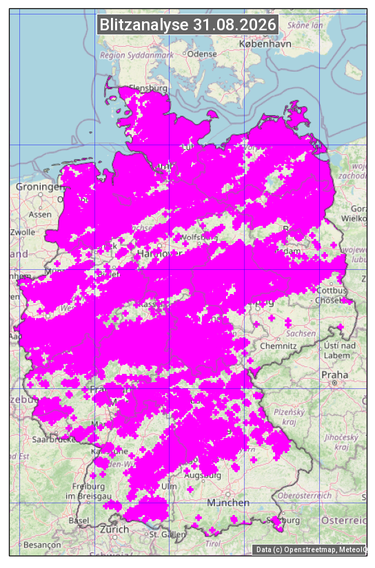Karte mit Unwetteranalyse