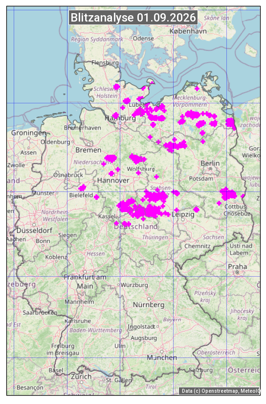 Karte mit Unwetteranalyse