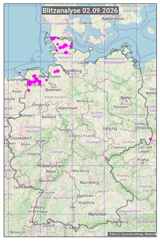Karte mit Unwetteranalyse