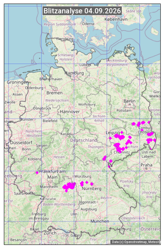 Karte mit Unwetteranalyse