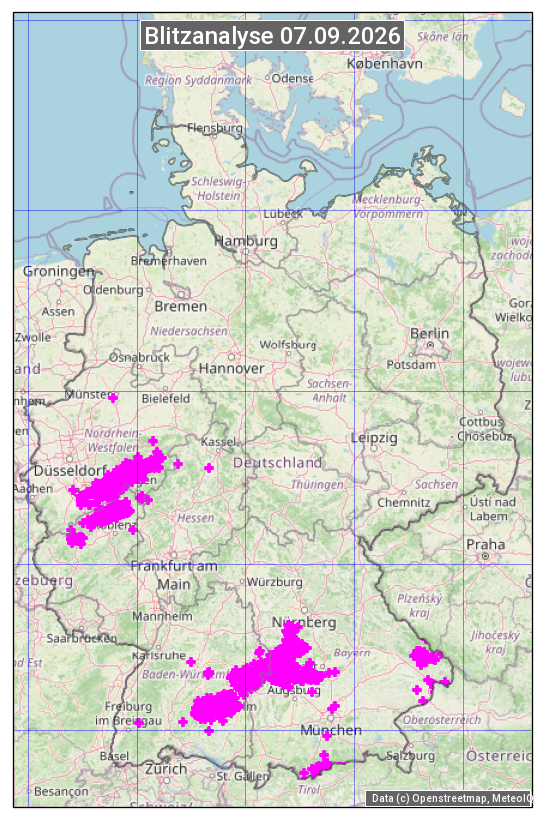 Karte mit Unwetteranalyse