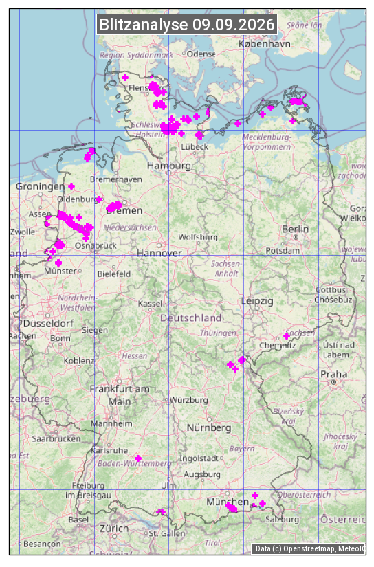 Karte mit Unwetteranalyse