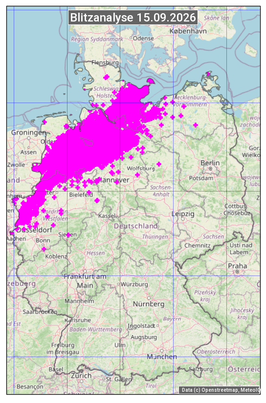 Karte mit Unwetteranalyse