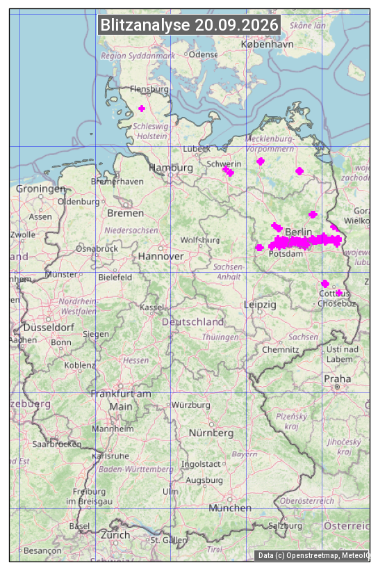 Karte mit Unwetteranalyse