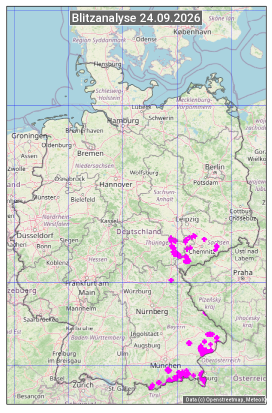 Karte mit Unwetteranalyse