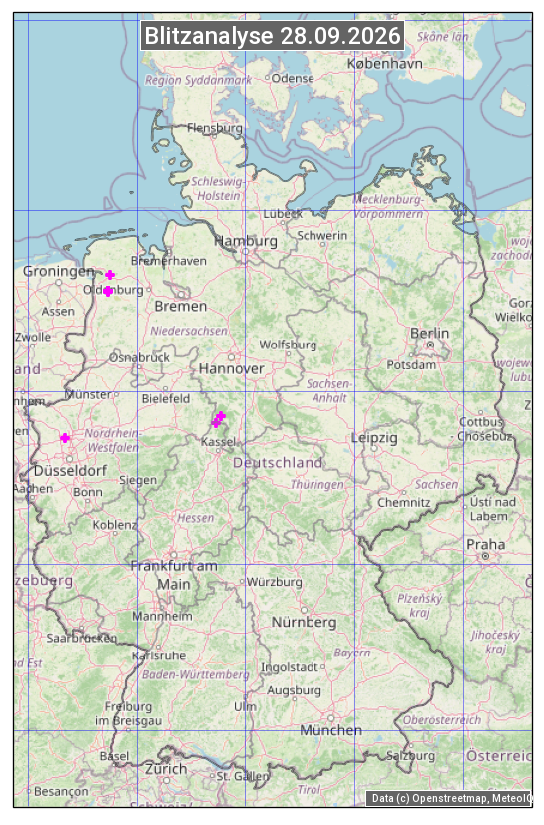 Karte mit Unwetteranalyse