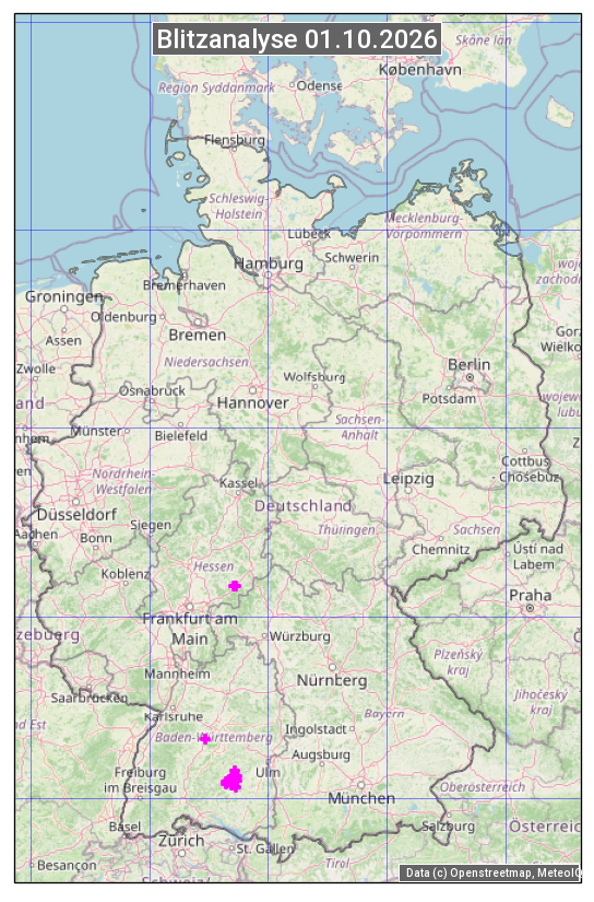 Karte mit Unwetteranalyse