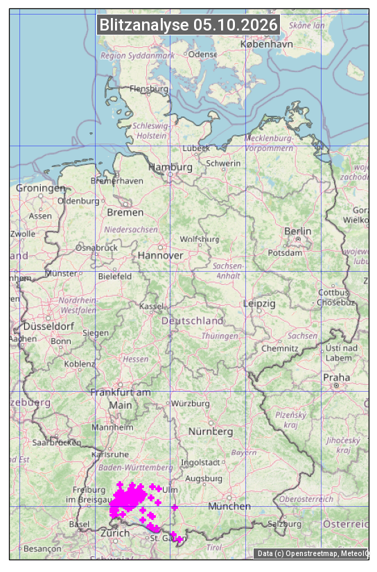 Karte mit Unwetteranalyse