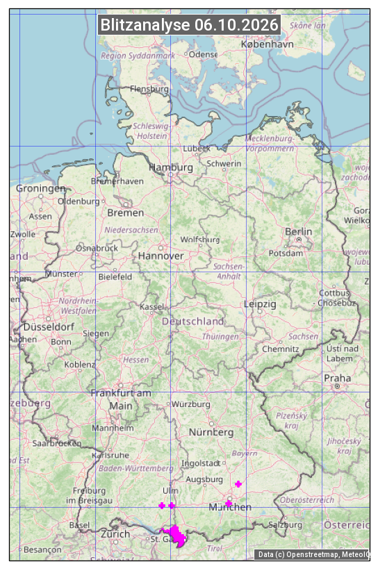 Karte mit Unwetteranalyse