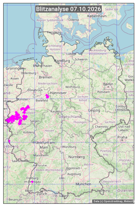 Karte mit Unwetteranalyse