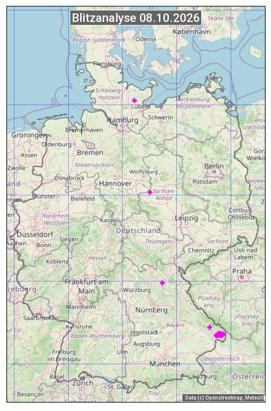 Karte mit Unwetteranalyse
