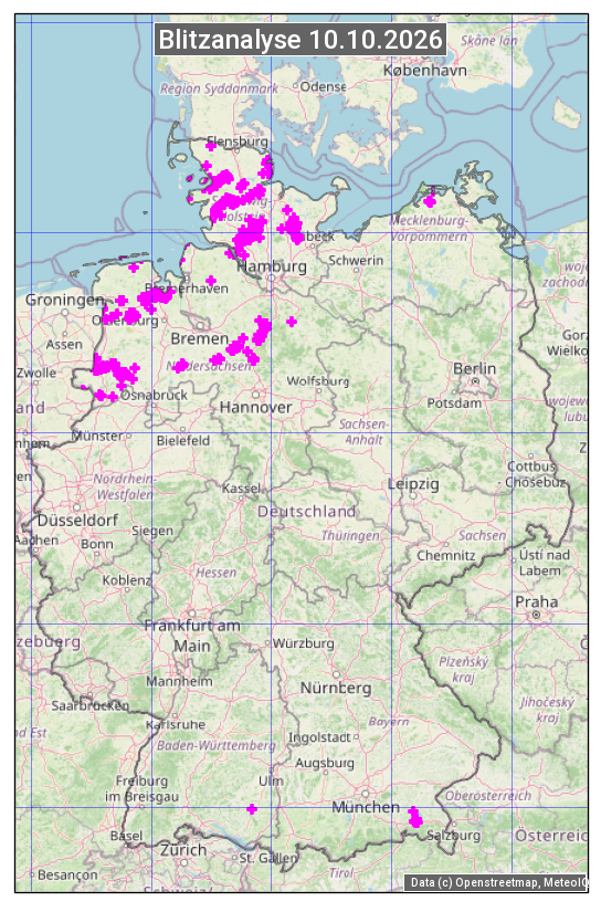 Karte mit Unwetteranalyse