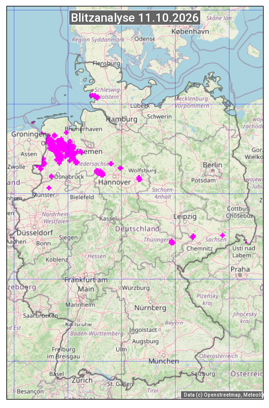 Karte mit Unwetteranalyse