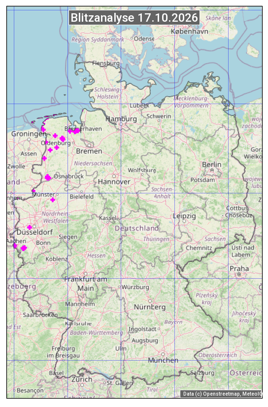 Karte mit Unwetteranalyse
