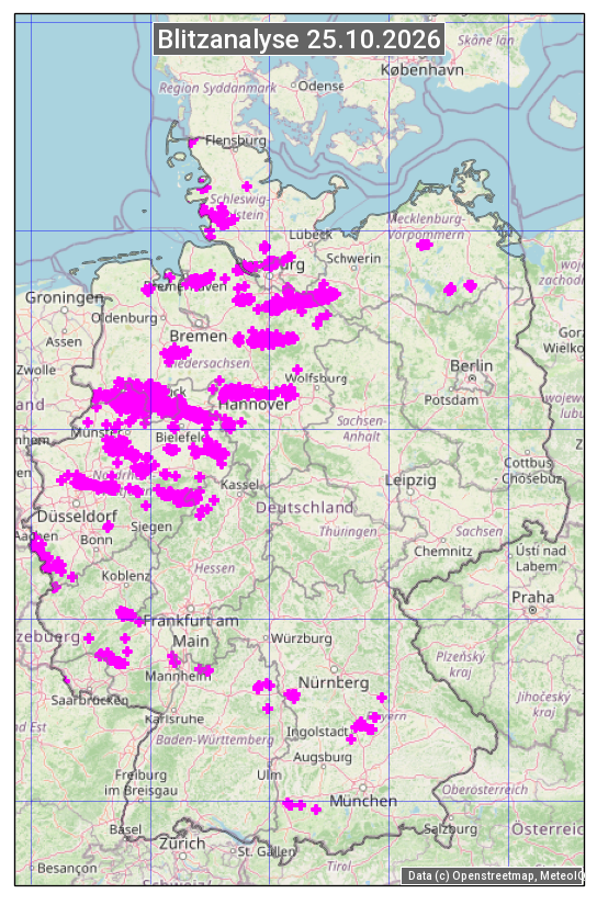 Karte mit Unwetteranalyse