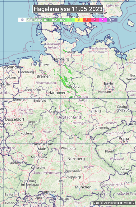 Karte mit Unwetteranalyse