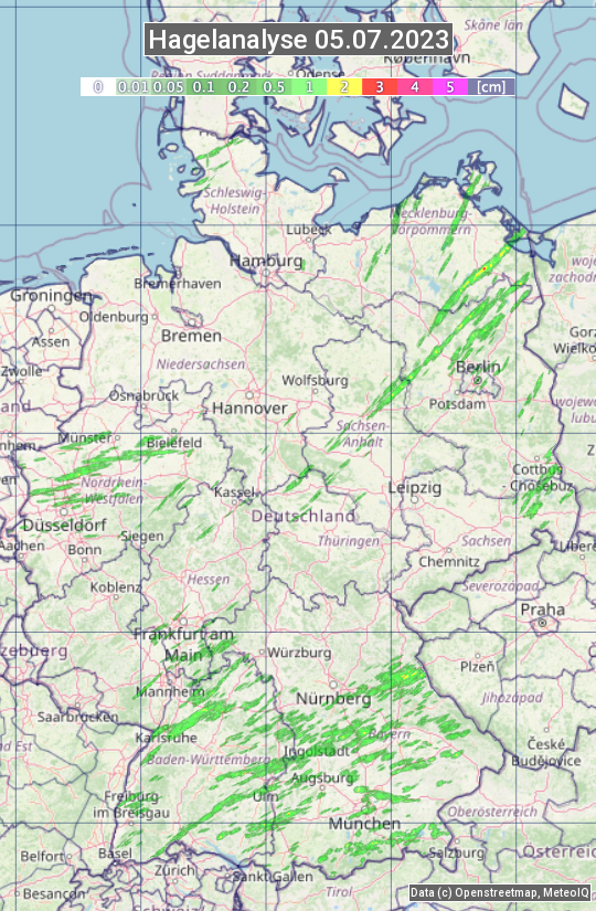 Karte mit Unwetteranalyse