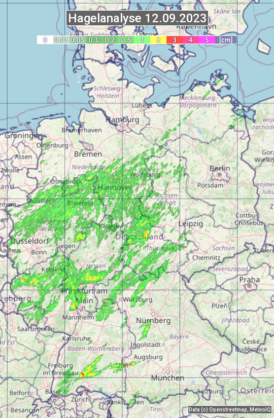 Karte mit Unwetteranalyse